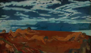 Earths Throat Edge by Arthur Bowen Davies Oil Painting