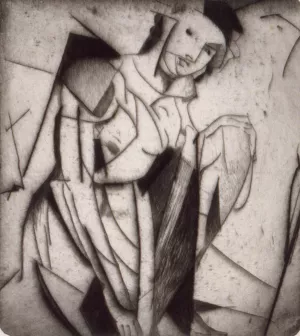 Figure in Glass by Arthur Bowen Davies Oil Painting