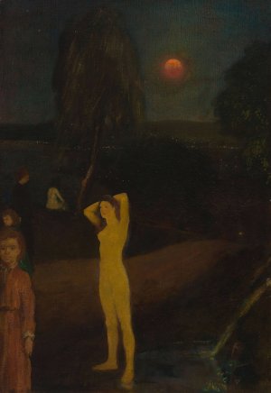Full-Orbed Moon by Arthur Bowen Davies Oil Painting