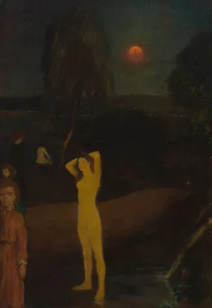 Full-Orbed Moon by Arthur Bowen Davies Oil Painting