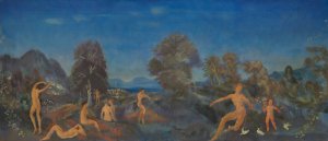 Hermes and the Infant Dionysus by Arthur Bowen Davies Oil Painting
