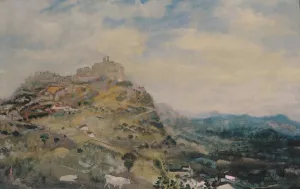 Italian Hill Town by Arthur Bowen Davies Oil Painting