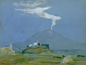 Landscape by Arthur Bowen Davies Oil Painting