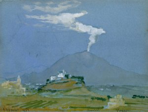 Landscape by Arthur Bowen Davies Oil Painting