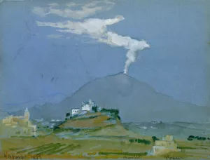 Landscape by Arthur Bowen Davies Oil Painting