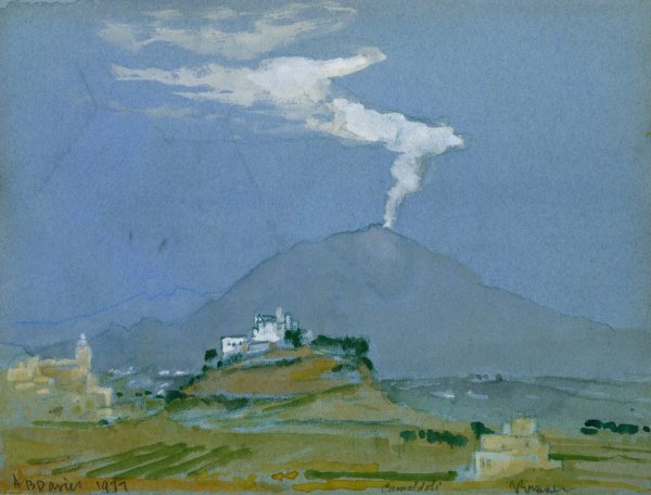 Landscape  by Arthur Bowen Davies - Hand-Painted Oil Painting Reproduction