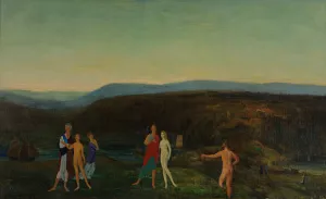Midsummer Evening Oil painting by Arthur Bowen Davies