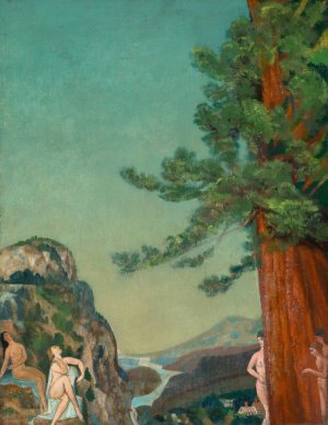 On the Cliffs by Arthur Bowen Davies Oil Painting