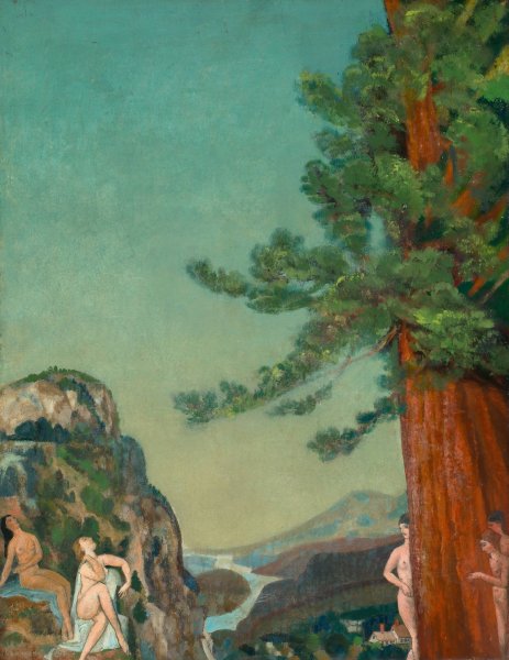 On the Cliffs  by Arthur Bowen Davies - Hand-Painted Oil Painting Reproduction
