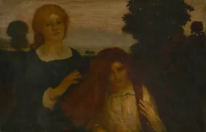 Rose to Rose by Arthur Bowen Davies Oil Painting