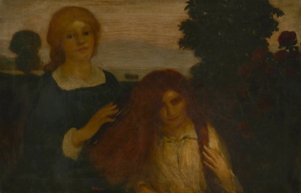 Rose to Rose  by Arthur Bowen Davies - Hand-Painted Oil Painting Reproduction