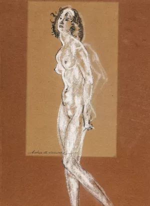 Standing Female Nude by Arthur Bowen Davies Oil Painting