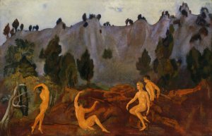 The Hesitation of Orestes by Arthur Bowen Davies Oil Painting