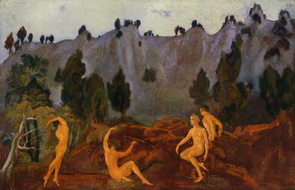 The Hesitation of Orestes  by Arthur Bowen Davies - Hand-Painted Oil Painting Reproduction