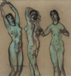 The Three Graces by Arthur Bowen Davies Oil Painting