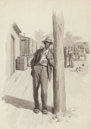 The No-Count Station Loafer by Arthur Burdett Frost Oil Painting