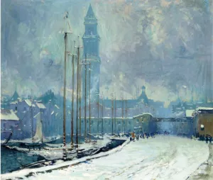 Customs House Tower, T-Wharf by Arthur Clifton Goodwin - Oil Painting Reproduction