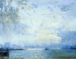 The Mystic River Docks by Arthur Clifton Goodwin Oil Painting