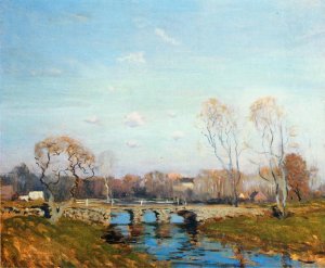 The Old Bridge at Bridgewater, Massachusetts by Arthur Clifton Goodwin Oil Painting