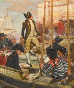 Lord Nelson at the Battle of Copenhagen by Arthur David Mccormick Oil Painting