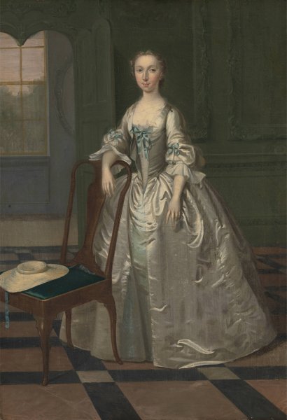A Lady in a Drawing Room  by Arthur Devis - Hand-Painted Oil Painting Reproduction