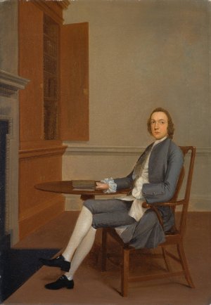 An Unknown Man Seated at a Table by Arthur Devis Oil Painting