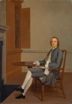 An Unknown Man Seated at a Table Oil painting by Arthur Devis