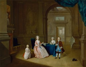 Children In An Interior by Arthur Devis Oil Painting