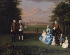Robert Gwillym of Atherton and His Family by Arthur Devis Oil Painting