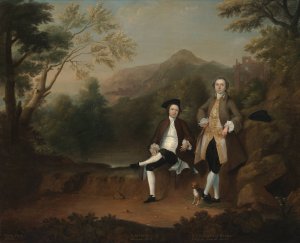 Robert Gwillym of Atherton and William Farington of Werden by Arthur Devis Oil Painting