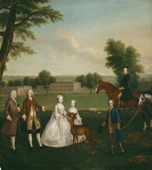 Thomas Lister and Family at Gisburne Park by Arthur Devis Oil Painting