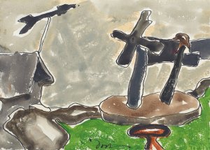 Landscape with Weather Vane by Arthur Dove Oil Painting