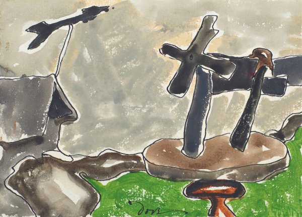 Landscape with Weather Vane  by Arthur Dove - Hand-Painted Oil Painting Reproduction