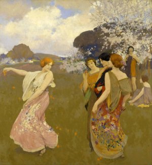 Spring Dance Oil painting by Arthur F. Mathews