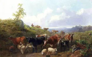Down the Road in Franklin County New York painting by Arthur Fitzwilliam Tait