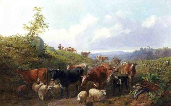 Main Product Photo of Down the Road in Franklin County New York Painting by Arthur Fitzwilliam Tait