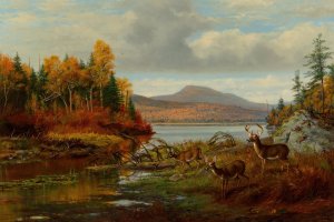 Late Autumn, Long Lake, Hamilton Co., New York, Adirondacks by Arthur Fitzwilliam Tait Oil Painting