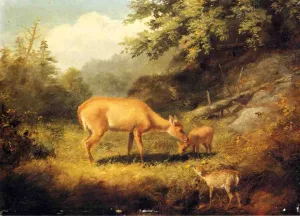 Maternal Affection by Arthur Fitzwilliam Tait - Oil Painting Reproduction