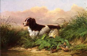 Setter and Woodcock painting by Arthur Fitzwilliam Tait