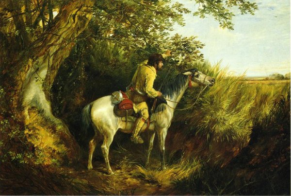 Main Product Photo of Trapper Looking Out Painting by Arthur Fitzwilliam Tait
