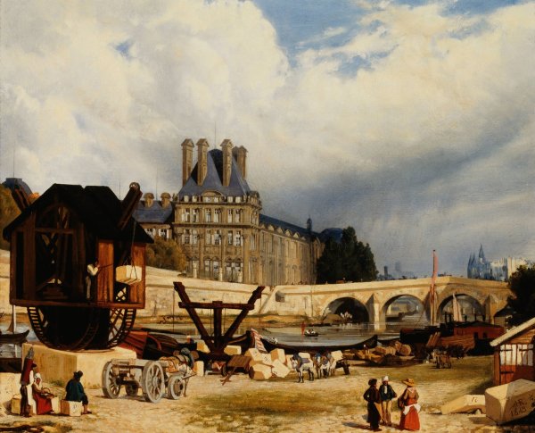 Les Tuileries et le Pont Royal  by Arthur Henry Roberts - Hand-Painted Oil Painting Reproduction