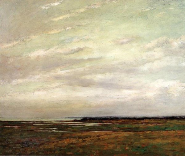 Salt Marshes of Northern New Jersey by Arthur Hoeber - Hand-Painted Oil Painting Reproduction