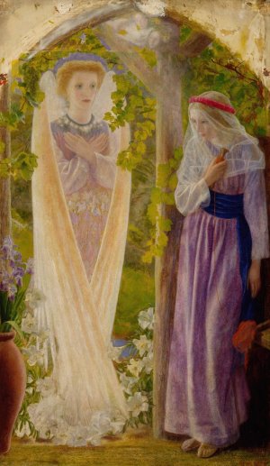 The Annunciation by Arthur Hughes Oil Painting