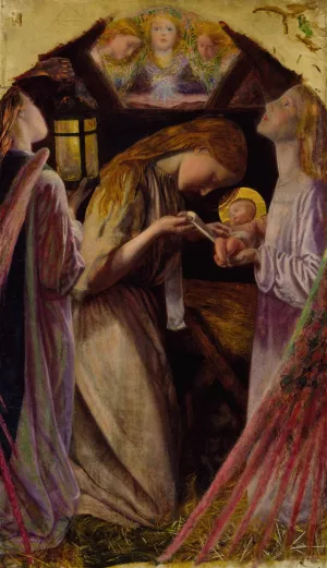 The Nativity by Arthur Hughes Oil Painting