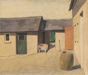 The Courtyard, Cartron, Connemara by Arthur Joseph Gaskin Oil Painting