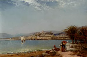 Cannes, in the Riviera by Arthur Joseph Meadows Oil Painting