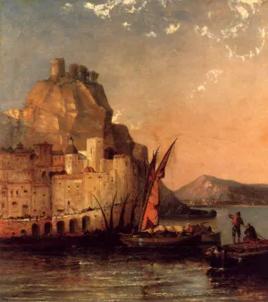The Gulf of Salerno, Amalfi Coast by Arthur Joseph Meadows - Oil Painting Reproduction