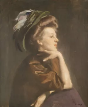 Lady portrait by Arthur Kampf Oil Painting