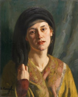 Portrat einer Frau in orientalischem Gewand Oil painting by Arthur Kampf