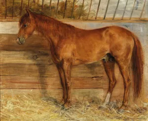 A Fox in a Stable by Arthur Kurtz Oil Painting